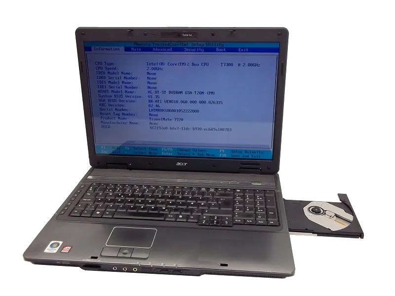 Замена SSD Acer TravelMate 7720